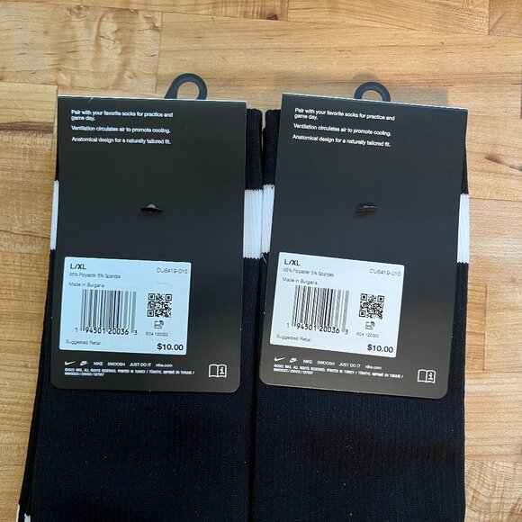 Lot of 2 New Men's Large 8-15 Nike Elite Football Soccer Sleeves Long Dri Fit - Picture 2 of 3